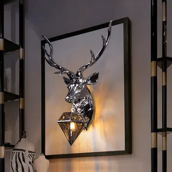 

Modern American Retro Deer LED Wall Lamps Antlers LED Wall Light Fixtures Living Room Bedroom Bedside Lamp Sconce Home Luminaire