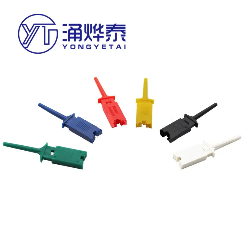 

YYT 10PCS Test hook Logic analyzer clip Wiring hook Flat test hook Red black yellow green white blue