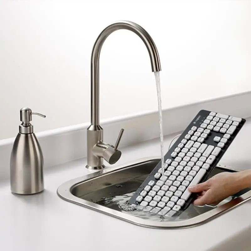 Logitech K310 моющаяся Проводная клавиатура для Windows XP Vista 7 8 новая 108 клавиш USB игровая