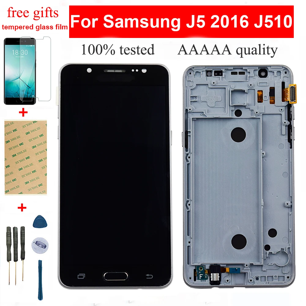 Для Samsung Galaxy J5 2016 ЖК экран SM J510F J510FN J510G J510 сенсорный дигитайзер сенсор + дисплей в