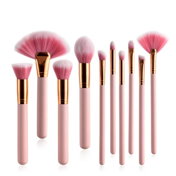 

10PCS Makeup Brush Set Kit Soft Synthetic Hair Make Up Brushes Foundation Powder Blush Eyeshadow Cosmetic Makeup Tools