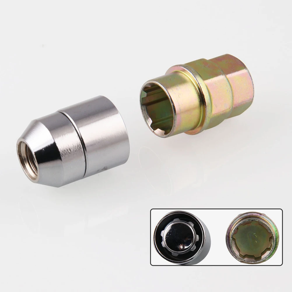 

Wheel Lock Lug Nut Easy Mount Useful Iron Universal M12x1.5 Internal Thread Practical Durable 4+1 Set Locking Nuts Security