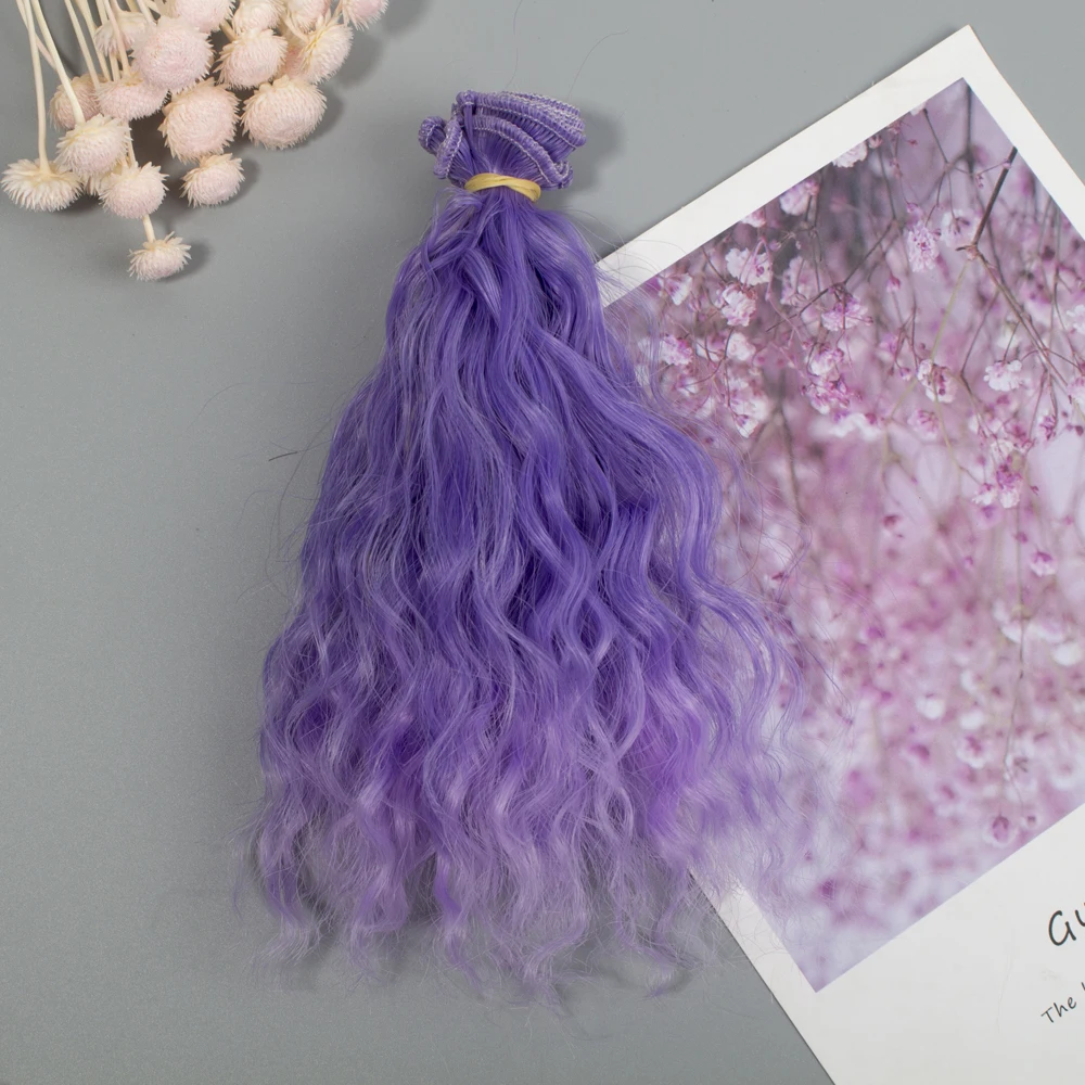 Aidolla модные DIY 15*100 см мини-локоны вьющиеся парики высокотемпературный материал прямые волосы парик для BJD куклы аксессуары - Цвет: HTY25CTHTY72C