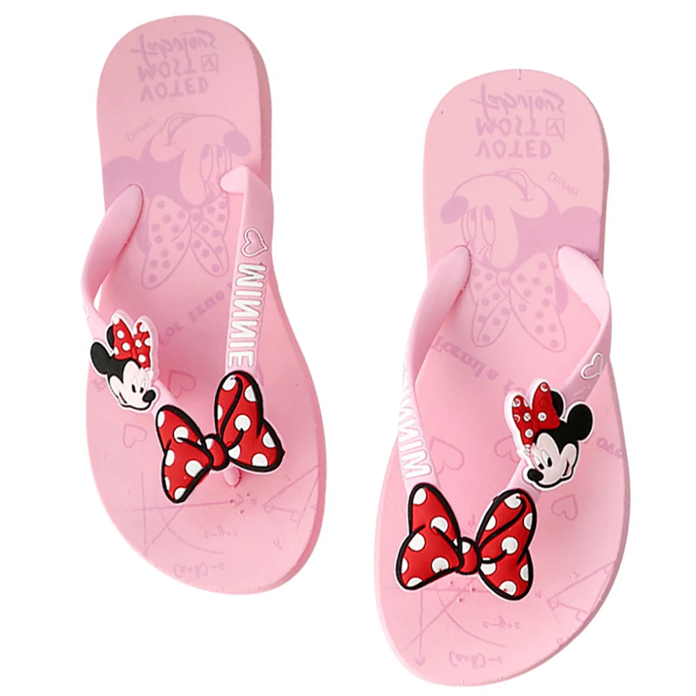 Disney Cartoon Mickey Mouse Girls Summer Casual Flip Flops Kids Fashion Breathable Slippers Shoes Child Flat Sandals New Arrival
