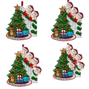 

2020 PVC Personalized Mask Family DIY Name Christmas Tree Ornament Christmas Decor New Year Family Party Gift Navidad 2021