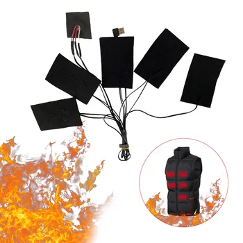 

2020 New 1 Set USB Electric Heated Jacket Heating Pad Outdoor Themal Warm Winter Heating Vest Pads for DIY Heated Clothing