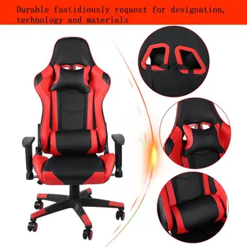 

Racing Gaming Office Chair Computer Desk 360 Degree Chair Adjustable Seat & Armrests Height Backrest Recline Retractable Leg