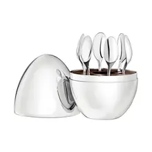 Coffee Lover  Home Furnishings Trendy Coffee Spoon Kit Plating Stainless Steel Egg Tea Spoon Set  Coffee Accessories