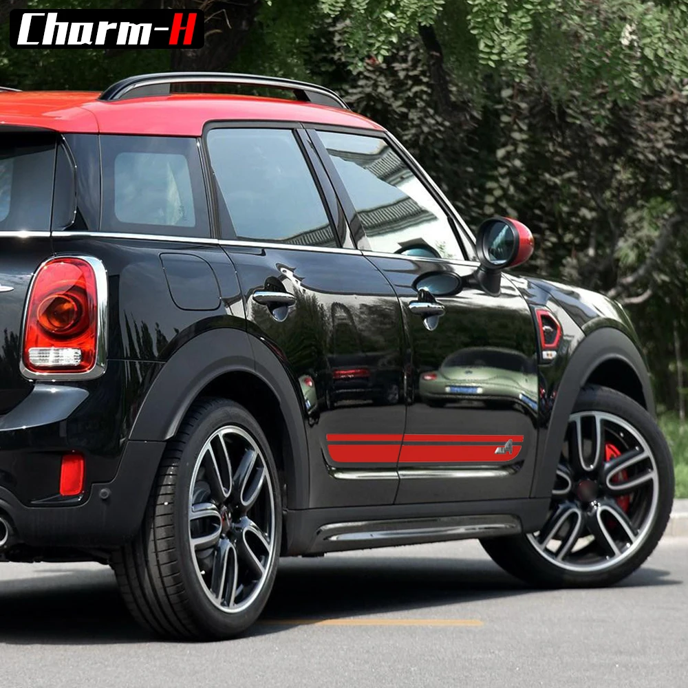 Пара наклеек с боковыми полосками для Mini Cooper S Countryman F60 2017 в наличии All4 спортивные