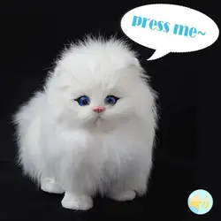 1 pçs elétrica kawaii pelúcia gato bonecas meowth simulação macia recheado soando gatos brinquedos crianças presentes do brinquedo do bebê modelo ornamentos