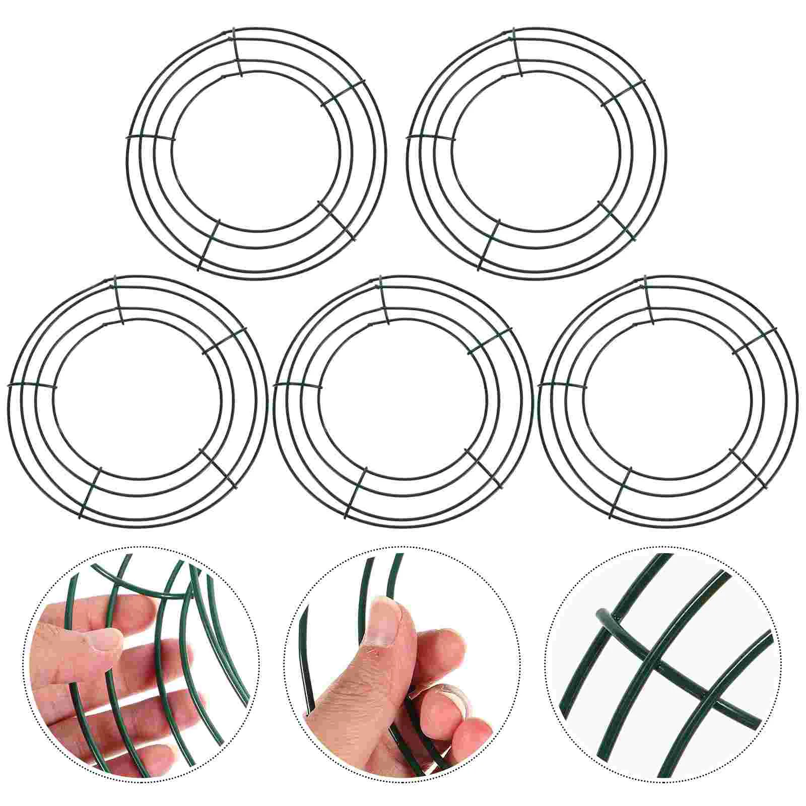 5Pcs Iron Wreath Frame Round Wire Making Ring DIY Macrame Floral Crafts |