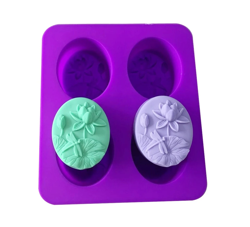 4 полости мыло ручной работы плесень цветы 3d Силиконовые DIY Sopa изготовление свечи ремесло ванная комната