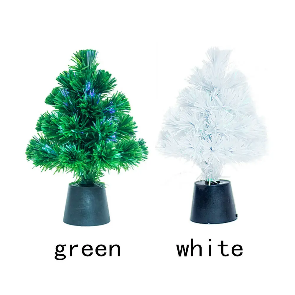 30*20cm Newly USB Fiber Mini Christmas Tree Desk Table Decor Festival Party Ornaments Xmas Gift