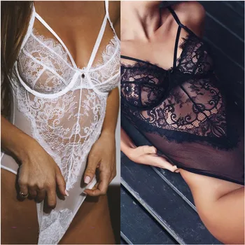 

Lace Sexy Lingerie Bodysuit Women Skinny Jumpsuit Body Short Overalls Mesh Bodysuit Leotard Sexy Lingerie for Women