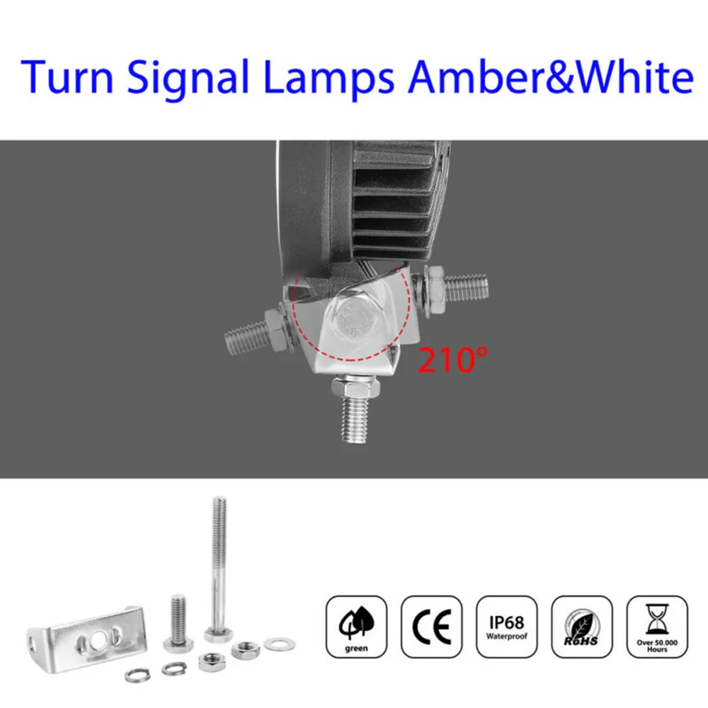 

2pcs 5 Inch 400W Round LED Work Lights 6000K Amber Spot Flood Beam DRL For Off-road Vehicle Light Bar Work Light
