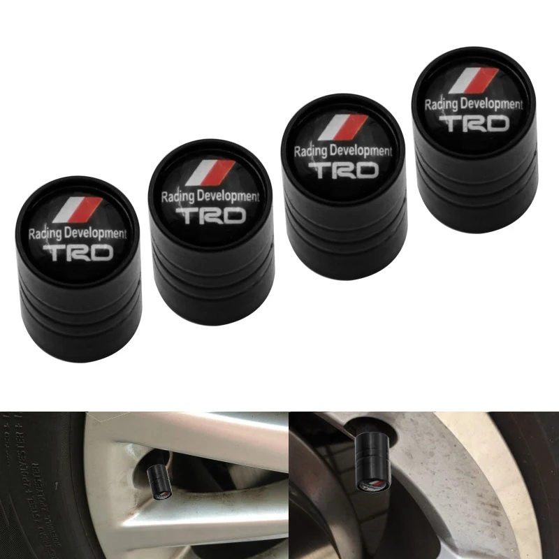 

4 Pieces / Set Car Wheel Tire Valve Caps For Toyotas TRD VIOS avensis auris hilux Corolla Camry RAV4 Car Accessories
