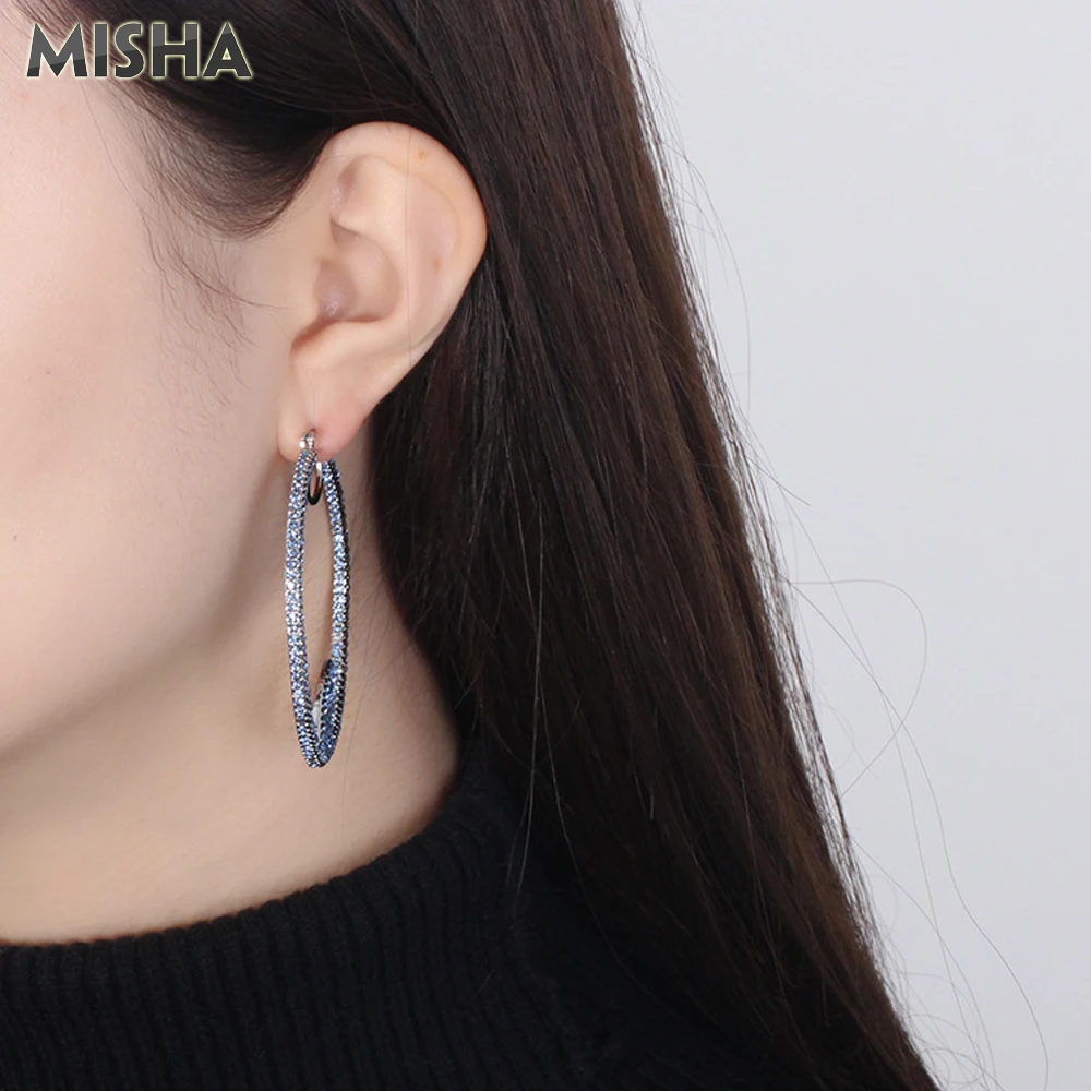 MISHA модные серьги обруча для женщин ручной работы морская Акула имитация драгоценных камней ювелирные серьги для девочек дамы подарок