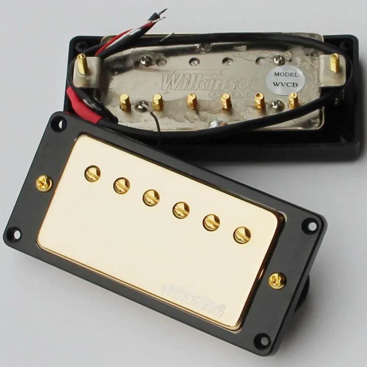 Nuovo Wilkinson 'Hot' Gold Humbucker Pickup Set Collo E Ponte Mwchb Bk