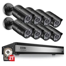 ZOSI 1080P 16 канал CCTV Регистраторы Системы ночного видения Bullet Камера, для наблюдения, безопасности, видео Камера DVR комплект HDD