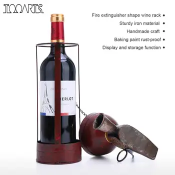 

Tooarts Fire Extinguisher Shape Wine Rack Creative Wine holder Iron Handmade Craft Display and Storage Rack Home Decor