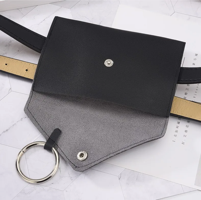 2018 wholesale fashion women's leather waist bag mini mobile phone storage bag with belt