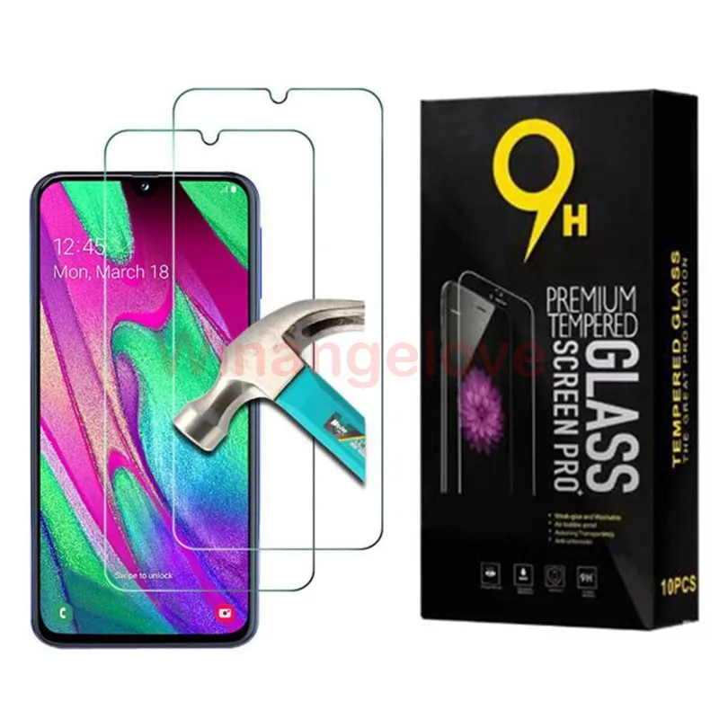 100 шт. для Samsung A10e A20e A20 Core A40 A40S A60 A70 A80 A90 A9 A9 Pro Экран протектор 2.5D с уровнем твердости 9H закаленное Стекло