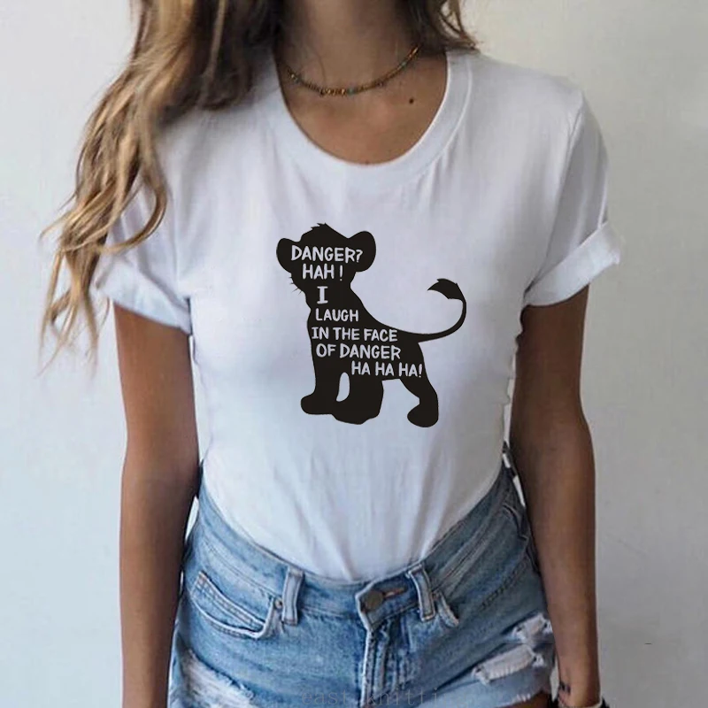 

WVIOCE New 2019 Women's T Shirts Fashion Print Shirt Hakuna Matata Women T-shirt O-neck Short Sleeve Cartoon Kawaii Clothes