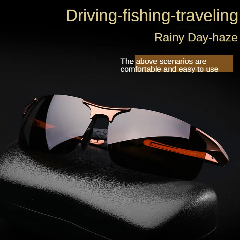 Day And Night Polarized Color-Changing Sunglasses Male Driver Driving Glasses Fishing Night Vision Driving Men’s Special