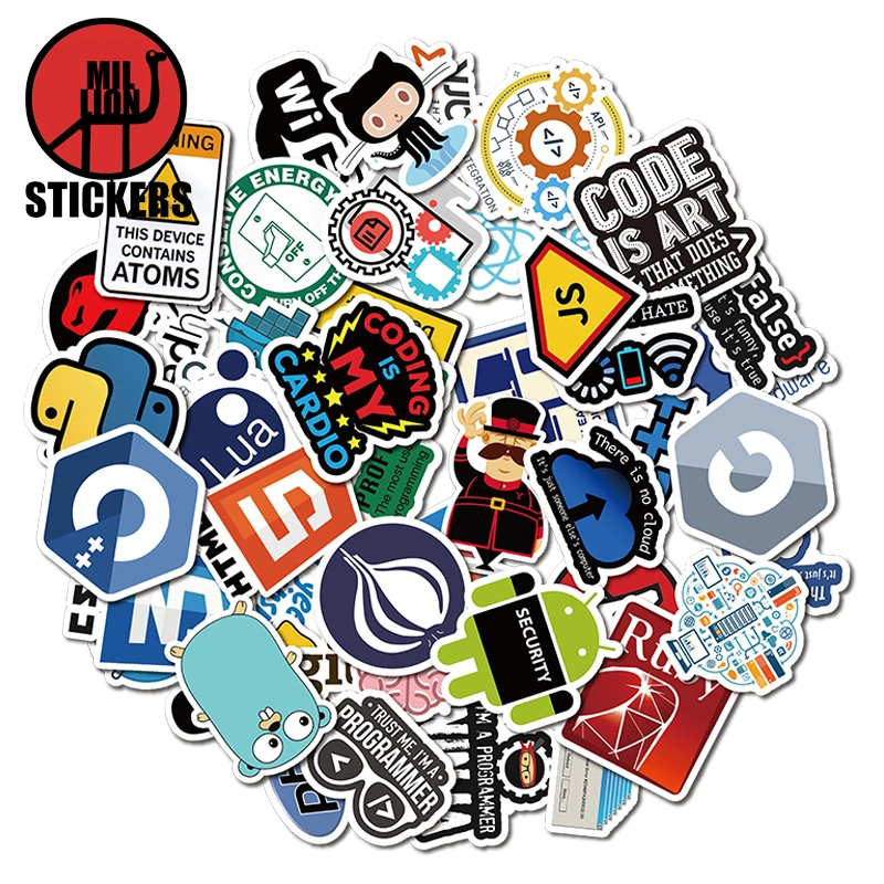 25 50 個インターネット Java ステッカーオタク Html クラウド C プログラミング言語プログラマ Php ドッカー車 Diy ステッカー Assorted Stickers Aliexpress