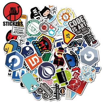 

25/50pcs Internet Java Sticker Geek Html Cloud C++ Programming Language Programmer Php Docker For Laptop Car DIY Stickers