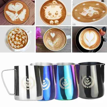 

350/600ml Milk Frothing Espresso Coffee Frothing Pitcher Non-stick Latte Milk Frothing Steel Craft Barista Jug Kitchen Stai C2O6