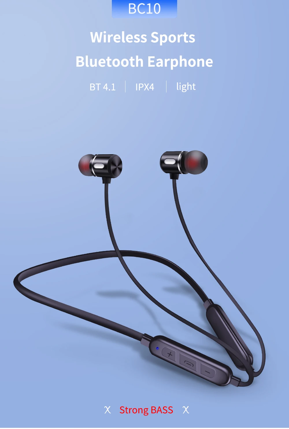 C10 BC10 Bluetooth наушники беспроводные наушники стерео гарнитура спортивные наушники Bluetooth наушники HiFI бас Hands-free с микрофоном