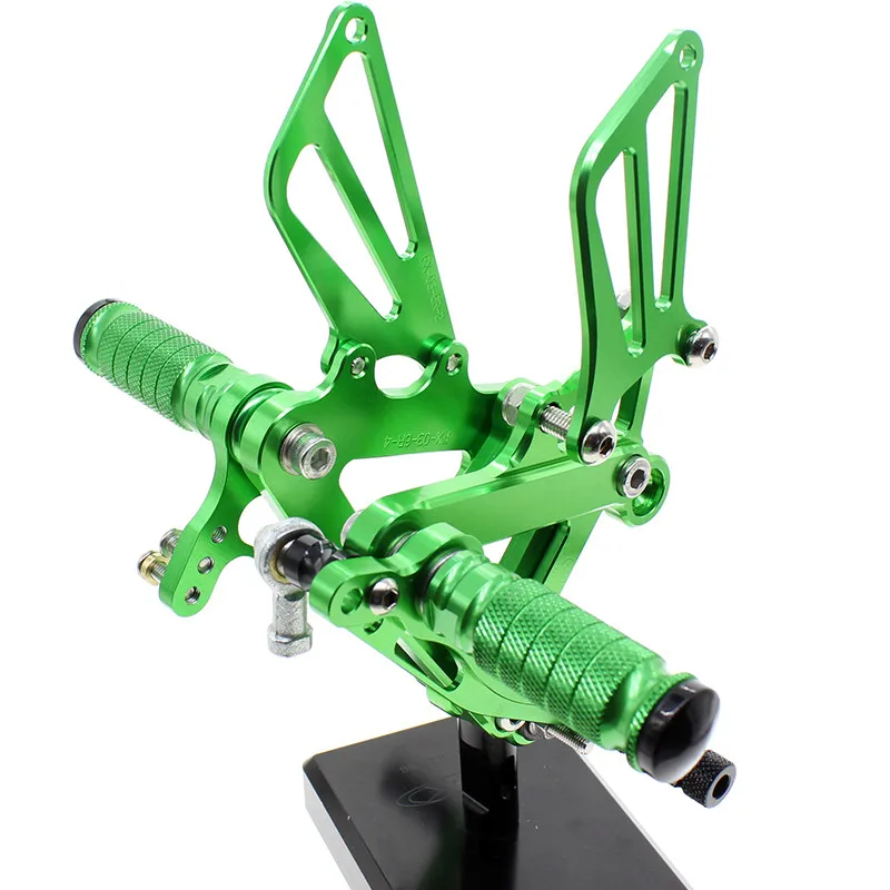 Для KAWASAKI Ninja ZX6R ZX636 2003-2004 CNC алюминиевый сплав мотоцикл подножка для ног Педаль peg Rearset задний Набор - Цвет: Green