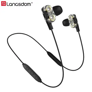 

Langsdom BD34 Wireless Headphone Dual Driver Bluetooth Earphone with Mic CVC6.0 Super Bass Bluetooth Headset for Phone