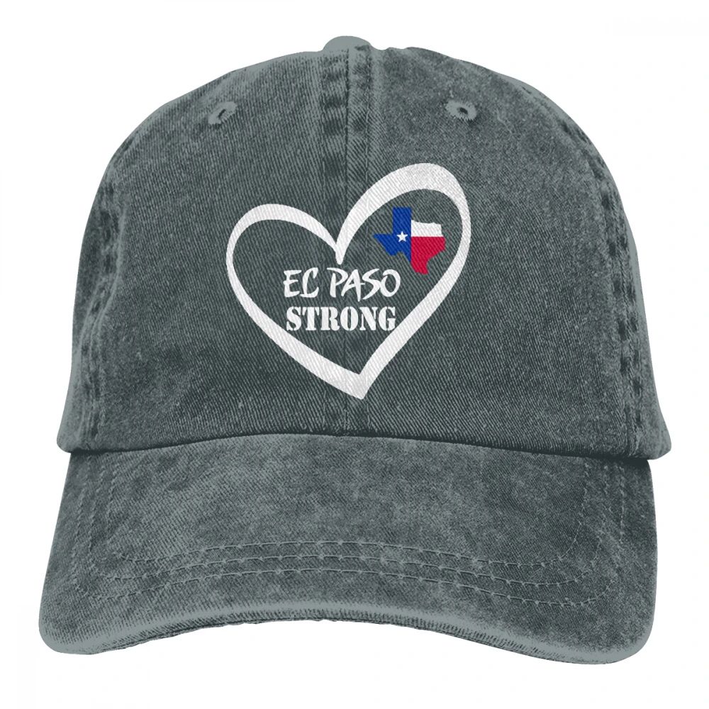 EL Paso Strong Heart Texas Casquette черные унисекс Мужские Женские джинсовые бейсболка с ремешком кепки Регулируемая шляпа для гольфа папа
