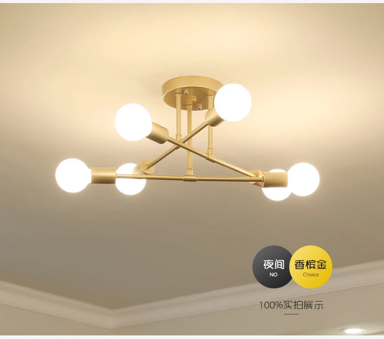 Ceiling Lamp Vintage Multiple E27 Lamp Base Black/White/Gold for Living Room / Dining Room / Bedroom LED Chandelier Lighting Ceiling Lamp Vintage Multiple E27 Lamp Base Black/White/Gold for Living Room / Dining Room / Bedroom LED Chandelier Lighting