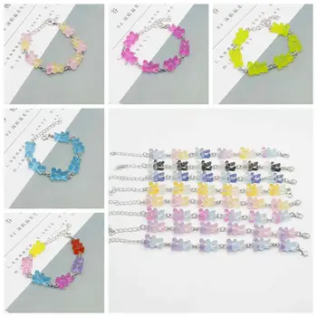 

1 multi-color resin bear necklace, candy color bear bracelet, children's birthday gifts, women's daily party accessories