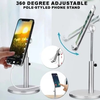 

Cell Phone Stand Tablet Holder Height Adjustable Aluminum Mount Dock 360 Degree Rotating Bracket SP99