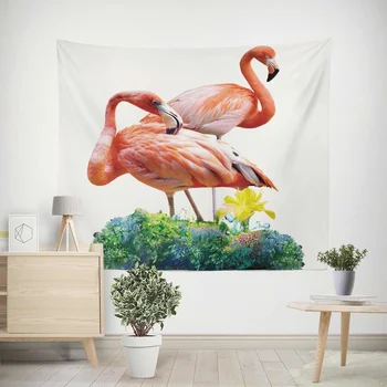 

Tropical Animal Flamingo Printed Tapestry Blanket Wall Art Tapestries Carpet for Home Living Room Wall Hanging Art Decor Mat