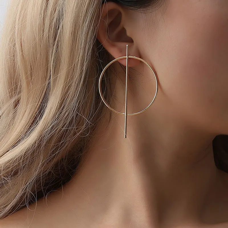 TOUCHEART Fashion Exaggerated Big Circle Stud Earrings For Women Gold Earring Jewelry Making Statement Silver SER190161 | Украшения и