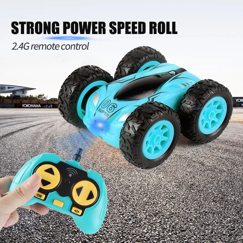 

RC Car Drift Rock Crawler Double-sided Bounce 2.4G 4CH Stunt Car 3.7 Inch 360 Degree Flip Roll Car Remote Control Cars Kids Toys