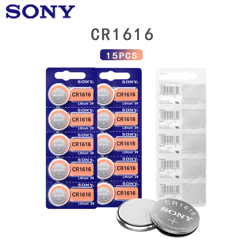 15pc Sony Original Cr1616 Button Cell Battery For Watch Car Remote Key