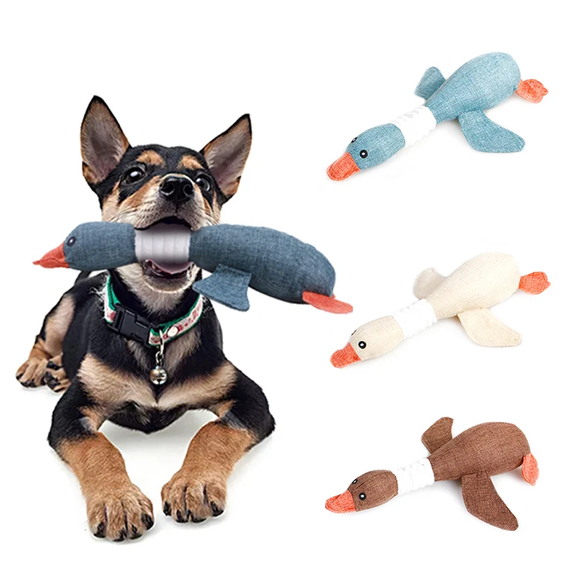 

Cartoon Wild Goose Plush Dog Toys Resistance To Bite Squeaky Sound Pet Toy for Cleaning Teeth Puppy Dogs Chew Supplies