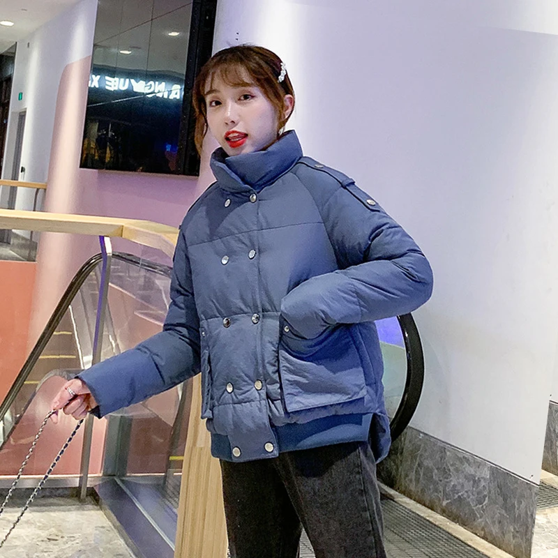 Женское зимнее черное короткое пальто, куртка Harajuku, уличная одежда, корейская мода, парки, одежда для женщин, ветровка xxl