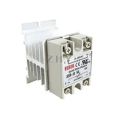 

AC 24-380V 10A SSR Soid State Relay Voltage Resistance Regulator w Heat Sink