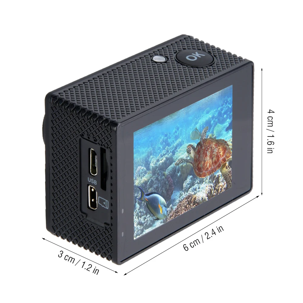 Широкоугольный объектив WiFi экшн-Спортивная камера 4K HD 30M водонепроницаемый корпус два аккумулятора крепление для велосипеда комплект встроенный микрофон