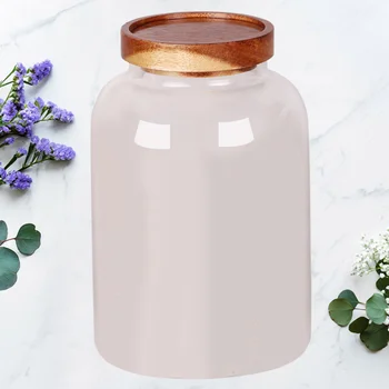 

1pc Glass Storage Tank Round Clear Storage Container Sealing Tea Canister Multifunctional Storage Jar(1250ml)