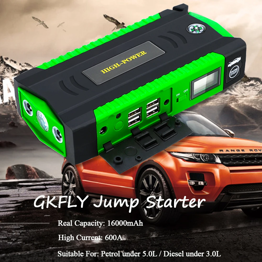 GKFLY Высокая мощность 16000 мАч пусковое устройство 12 в автомобильный стартер банк