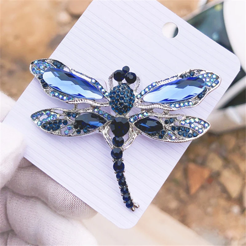 Rhinestone Brooch Crystal Dragonfly Brooch Pin for Women Jewelry Outfits Decoration