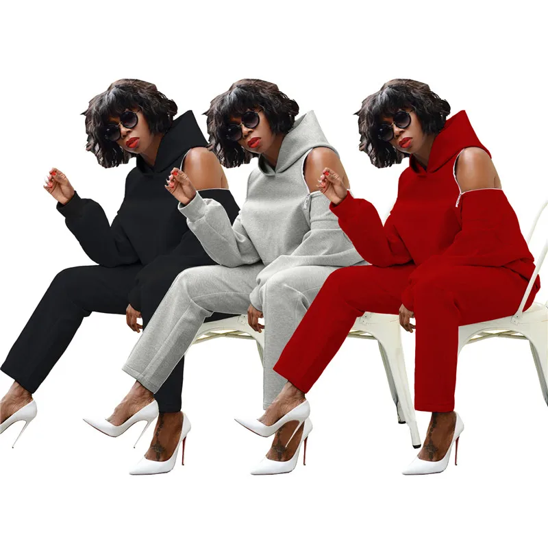 Осень женский комплект 2 шт. г. подходящий из топа со спущенными плечами на молнии